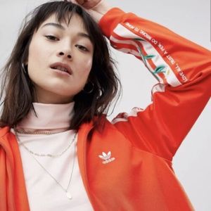 Adidas Original Long Track Floral Embroidery Jacket